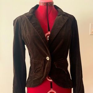 Y2K BROWN VELVET FITTED BLAZER